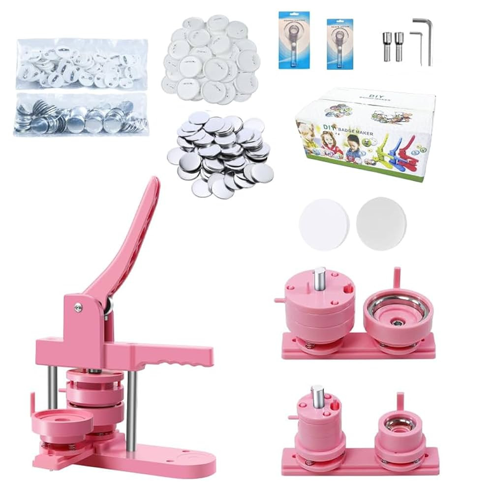 Button Maker Machine Multiple-Sizes, DIY Pin Button Maker Machine Kit with Interchangeable Button... | Amazon (US)