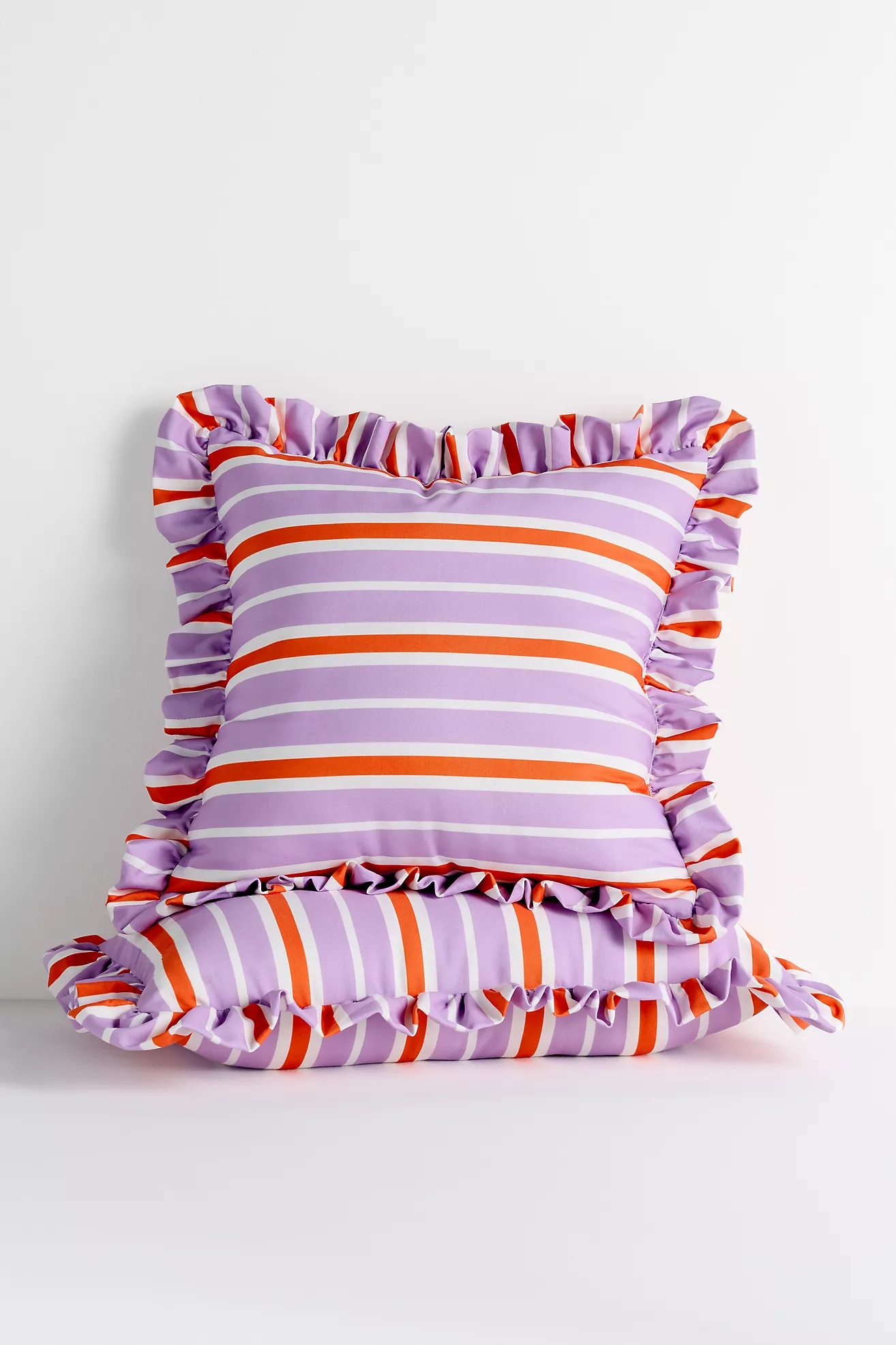 Maeve by Anthropologie Striped Ruffle Indoor/Outdoor Pillow | Anthropologie (US)