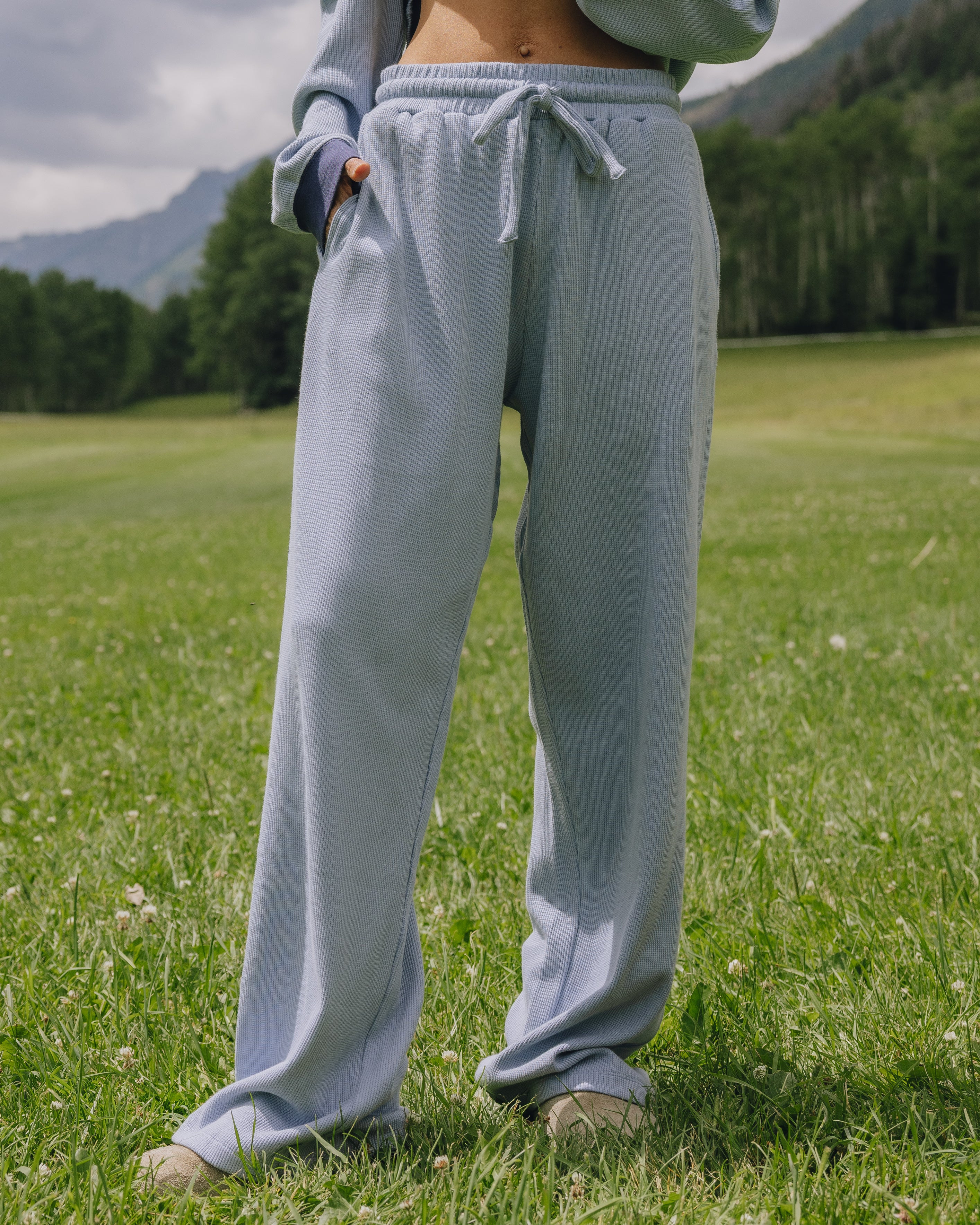Thermal Resort Pants - Mist with Bandana Patch | Daily Drills LLC