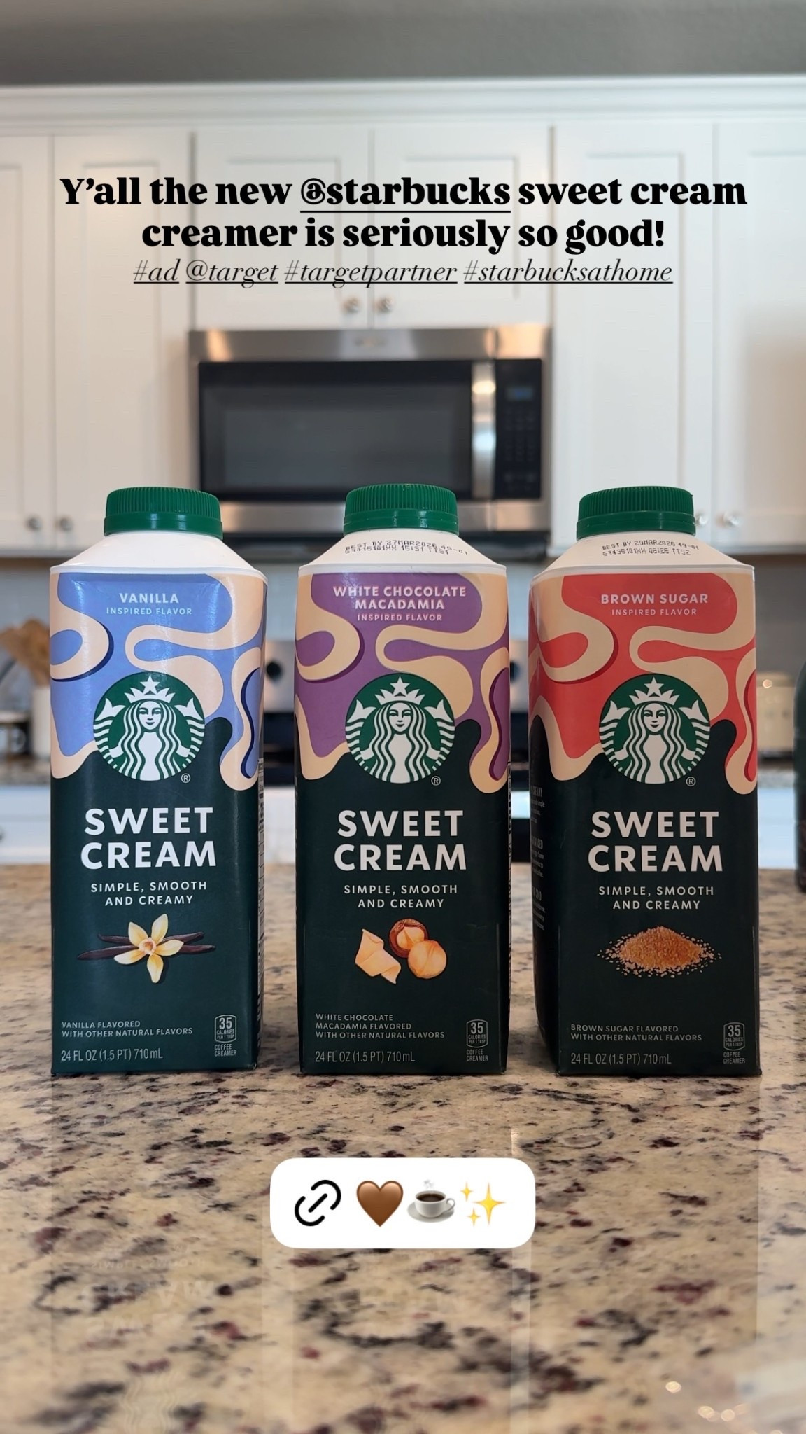 #Ad| Y’all the new @starbucks sweet cream creamer is seriously so good!  @target #targetpartner #starbucksathome #target