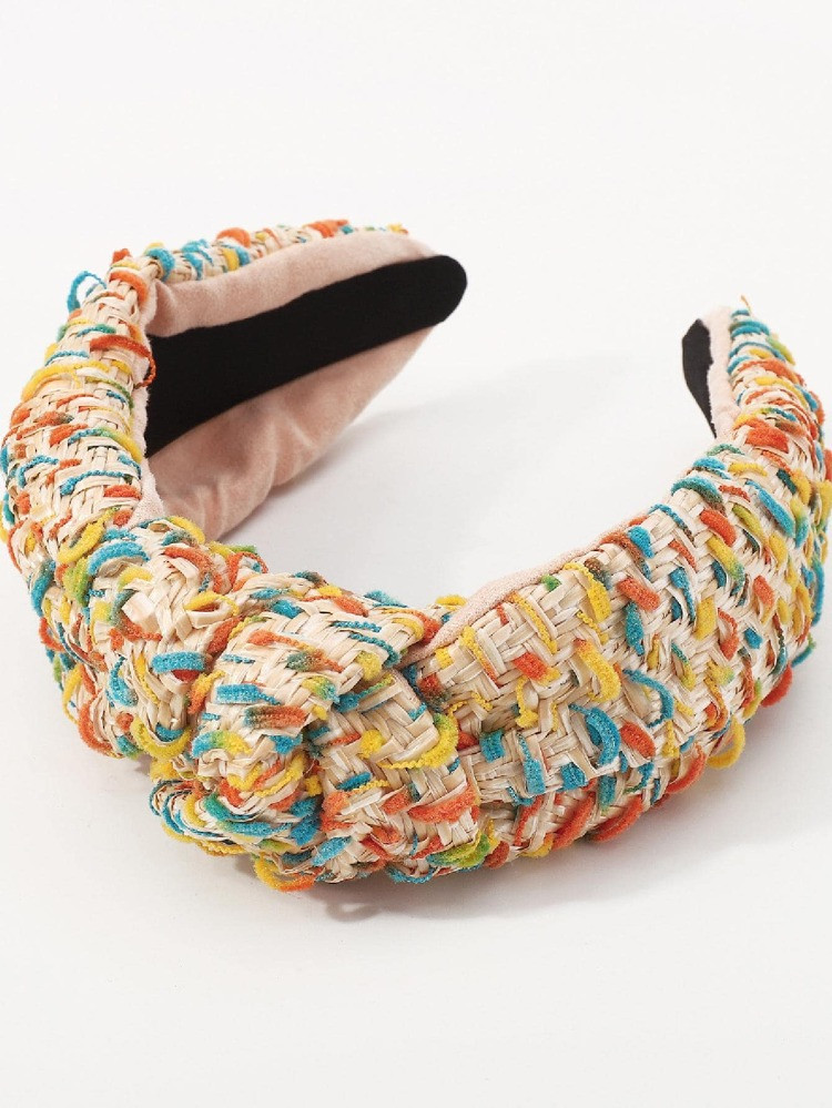 New
     
      1pc Women Color Block Weave Detail Knot Decor Fashionable Headband For Hair Decor... | SHEIN