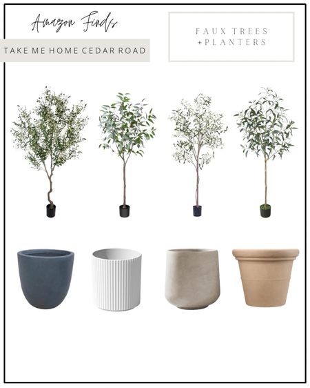 AMAZON FINDS - favorite faux trees and planters

Absolutely love all of these faux tree options! The two olive trees have incredible reviews and I own the other two and love them!!

Planters come in multiple sizes and colors.

Faux tree, artificial tree, olive tree, eucalyptus tree, planter, large planter, concrete planter, spring decor, living room decor, Amazon, Amazon home, Amazon finds

#LTKhome #LTKsalealert #LTKfindsunder100