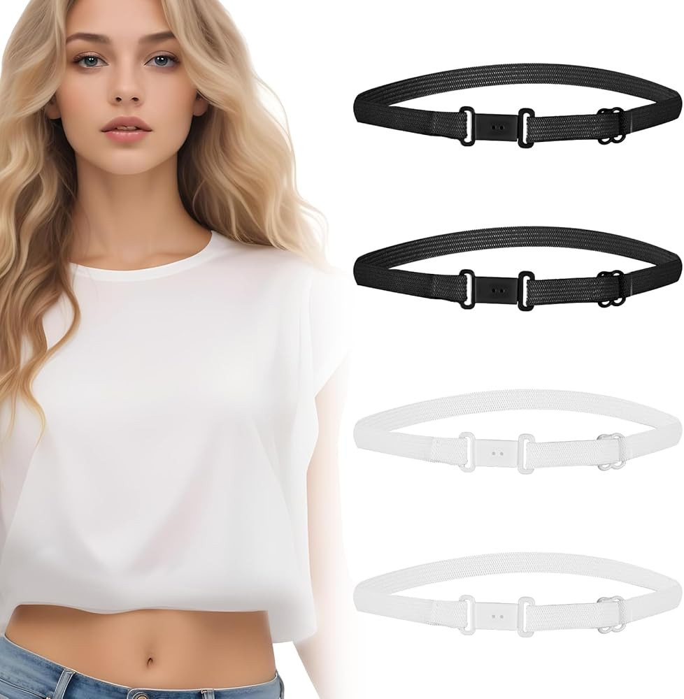4pcs Adjustable Elastic Crop Tucks Band for Shirts,Shirt Tuck Bands Women,Shirts Tuck Band Shirt ... | Amazon (US)