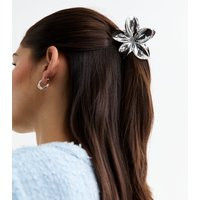 Silver Metallic Flower Hair Claw Clip New Look | New Look (UK)