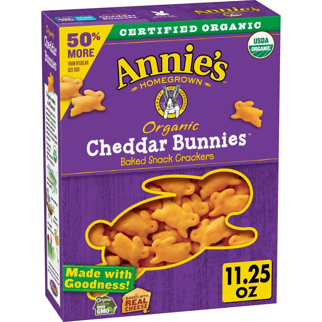 Annie's Organic Cheddar Bunnies Baked Snack Crackers, 11.25 oz - Walmart.com | Walmart (US)