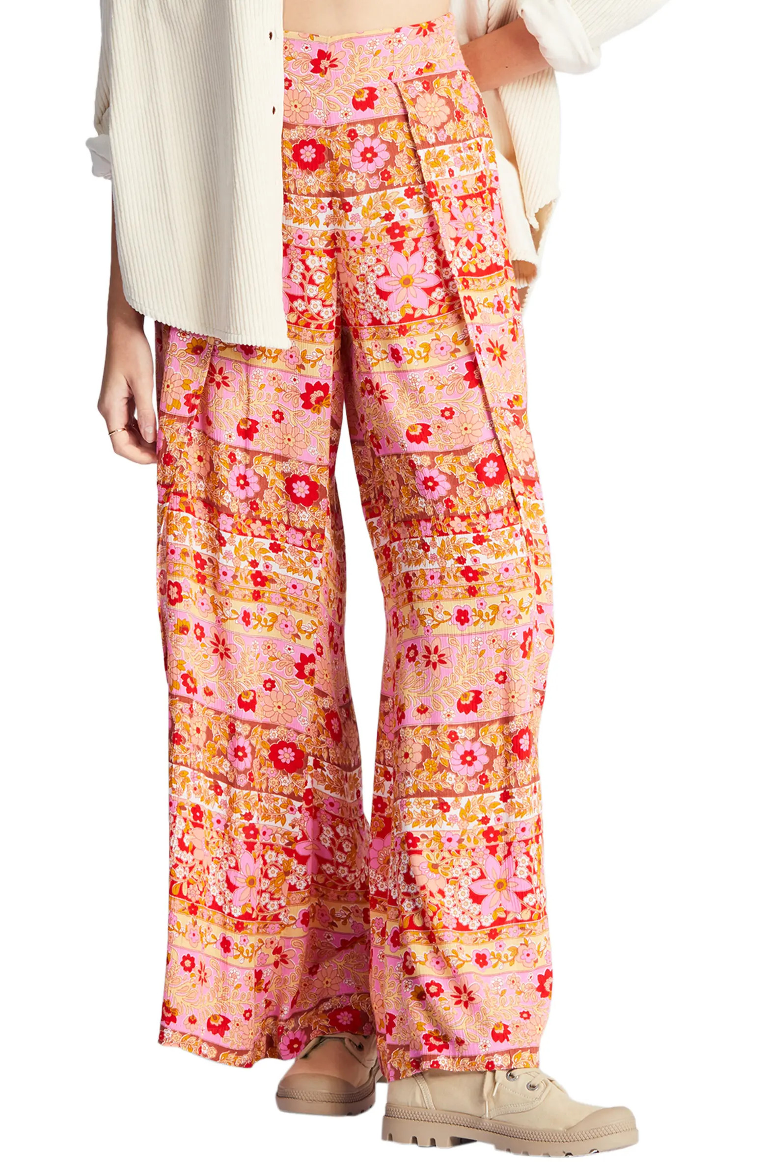Split Spirit Floral Wide Leg Pants | Nordstrom