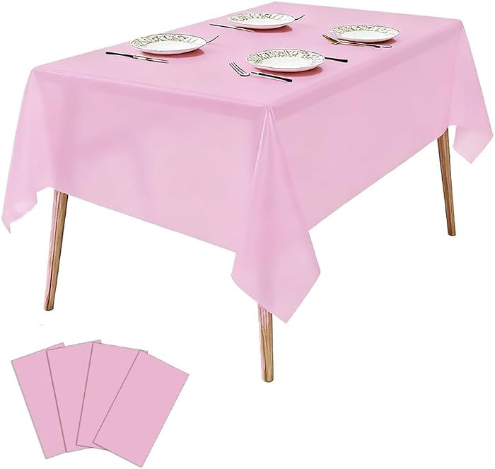 4 Pack Plastic Tablecloths Disposable Plastic Table Cloths Covers BBQ Picnic Birthday Wedding Par... | Amazon (US)