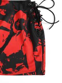 SHEIN Backless Halter Top & Lace Up Side Figure Print Skirt
   SKU: sw2111103904959505      
    ... | SHEIN