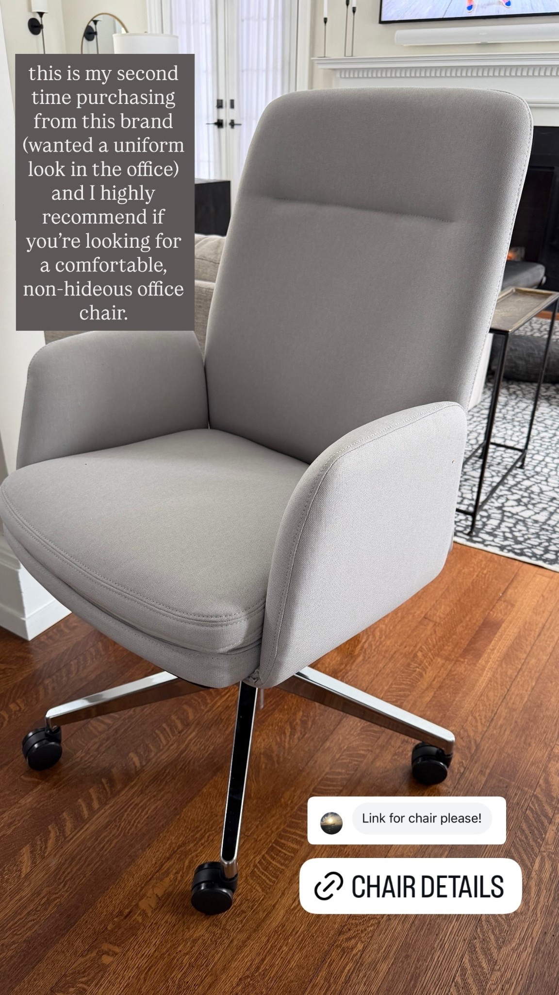this is my second time purchasing from this brand (wanted a uniform look in the office) and I highly recommend if you’re looking for a comfortable, non-hideous office chair. @branchfurniture