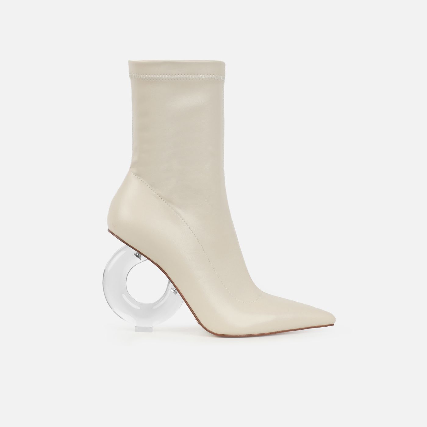 Brycen Stone Clear Sculptural Heel Boots | Simmi Shoes