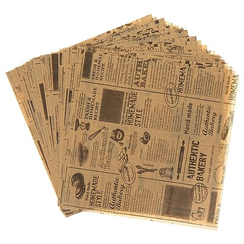 DOITOOL Parchment Paper Sheets 50 Sheets Wax Paper Sheets for Food, Greaseproof Newsprint Vintage Craft Paper Beautiful Baking Paper Grease BBQs for Restaurants Churches | Amazon (US)