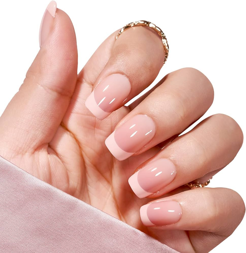 BTArtbox Press on Gel Nails - 30Pcs Salon Like French Tip Short Nails, No Fade, Seamless Glue on ... | Amazon (US)