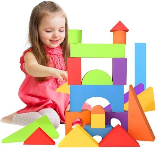 LOLO TOYS Large Building Foam Blocks for Toddlers – Giant Jumbo Big Building Blocks (18 Pieces) | Amazon (US)