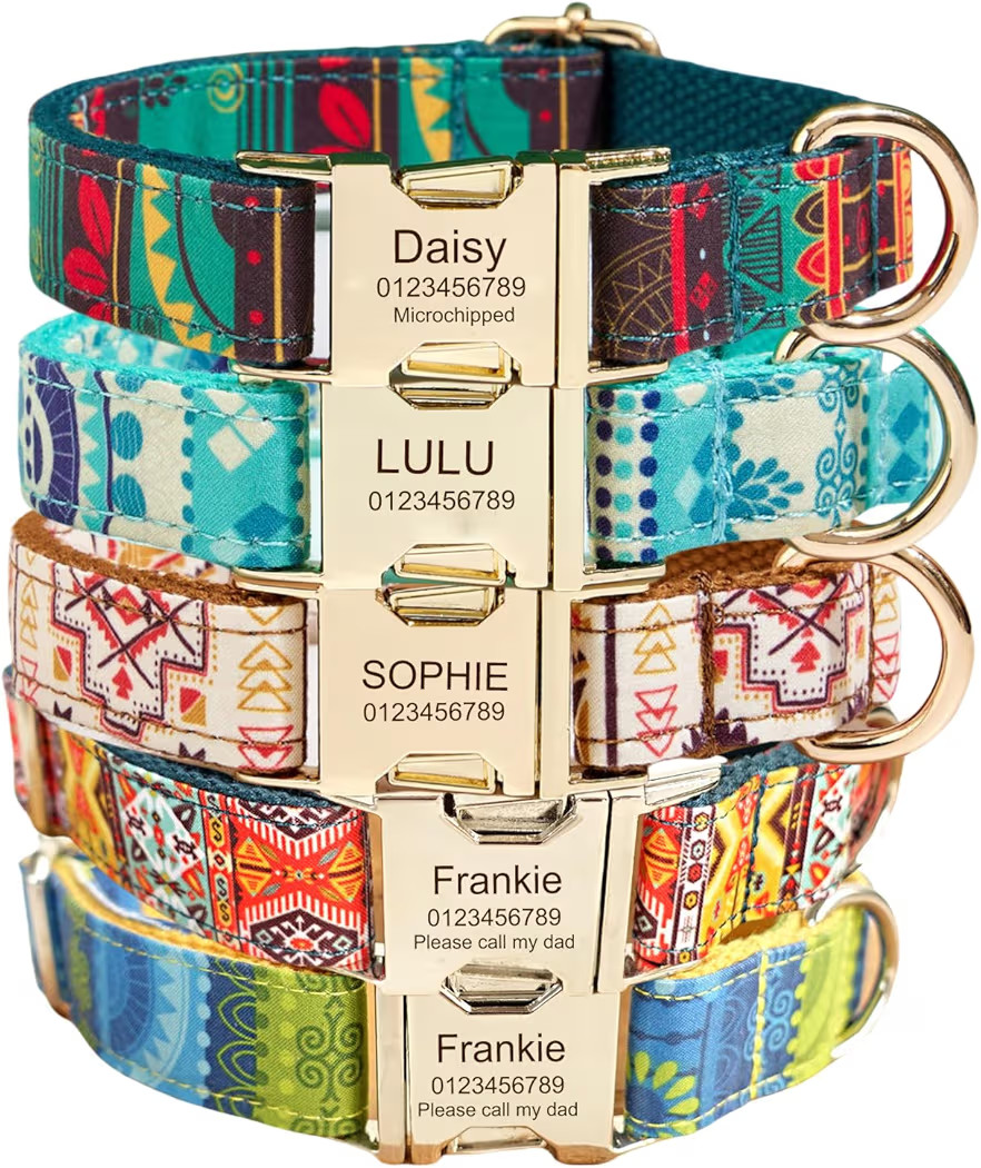 Custom Engraved Dog Collar with Name and Phone Number, Personalized for Small, Medium, and Large ... | Amazon (US)