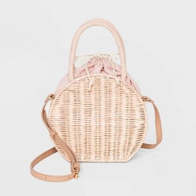 Rattan Circle Crossbody Bag - A New Day™ Blush | Target