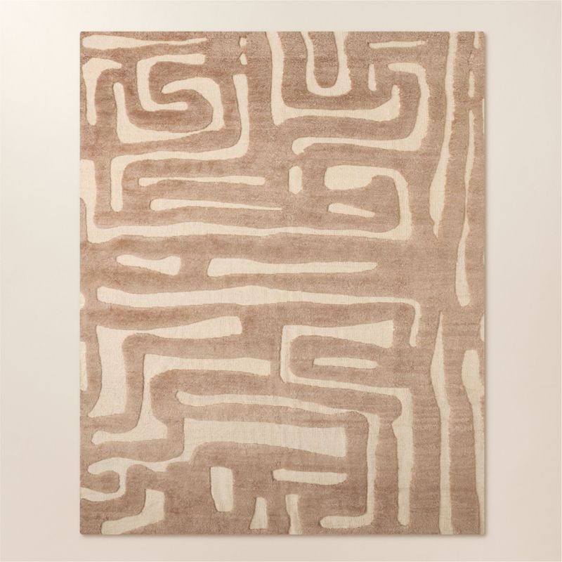 Rosel Sand and Light Brown Wool and Jute Area Rug 6'x'9' | CB2