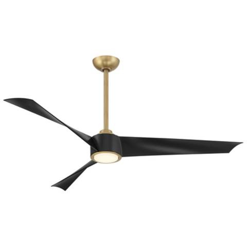 Minka-Aire Pike 56-in LED Legacy Brass Indoor 3-Blade Ceiling Fan - #0870M | Lamps Plus | Lamps Plus