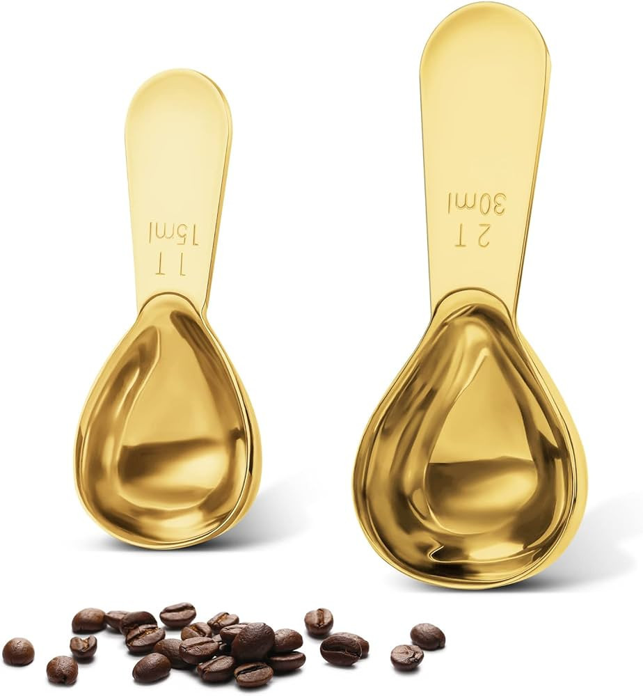 Stainless steel coffee scoop 2-piece set (1 tbsp, 2 tbsp) durable Tablespoon, ergonomic measuring... | Amazon (US)
