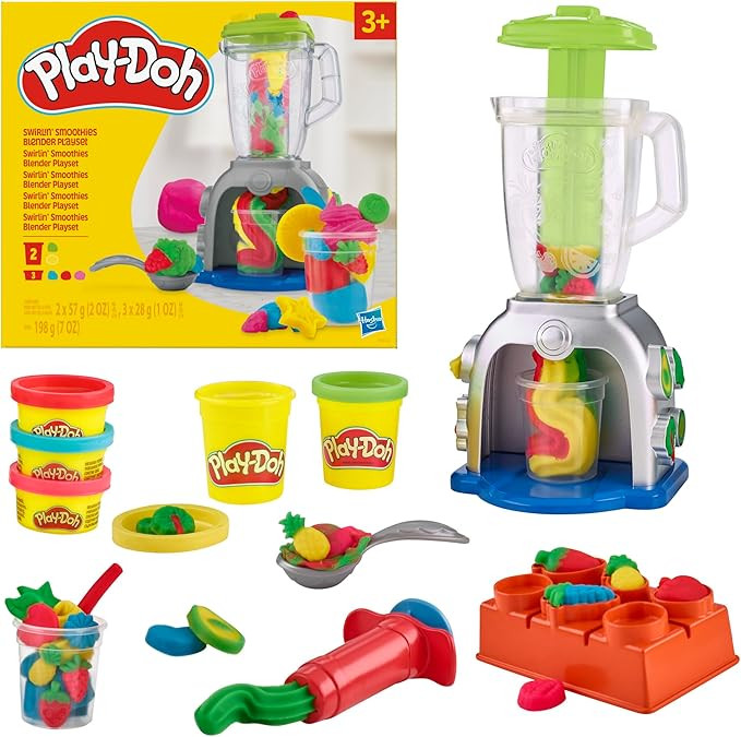 Play Doh Swirlin' Smoothies Toy Blender Playset, Play Kitchen Appliances, Kids Arts and Crafts To... | Amazon (US)