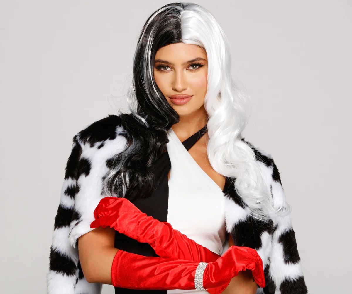 Villainous Diva Black And White Long Wig | Windsor Stores
