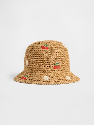 Baby & Toddler Embroidered Crochet Straw Hat | Gap (CA)