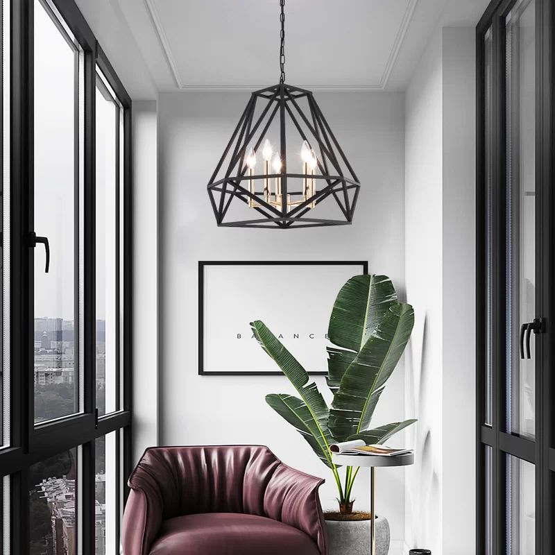 Worton 5 - Light Dimmable Geometric Chandelier | Wayfair North America