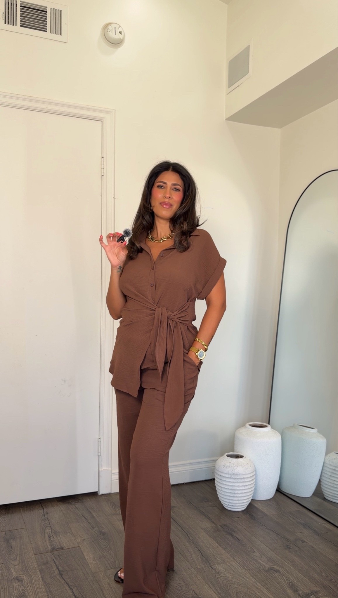 Summer chic matching set from Amazon! Loving this lightweight brown color!

#LTKootd #LTKSeasonal #LTKMidsize