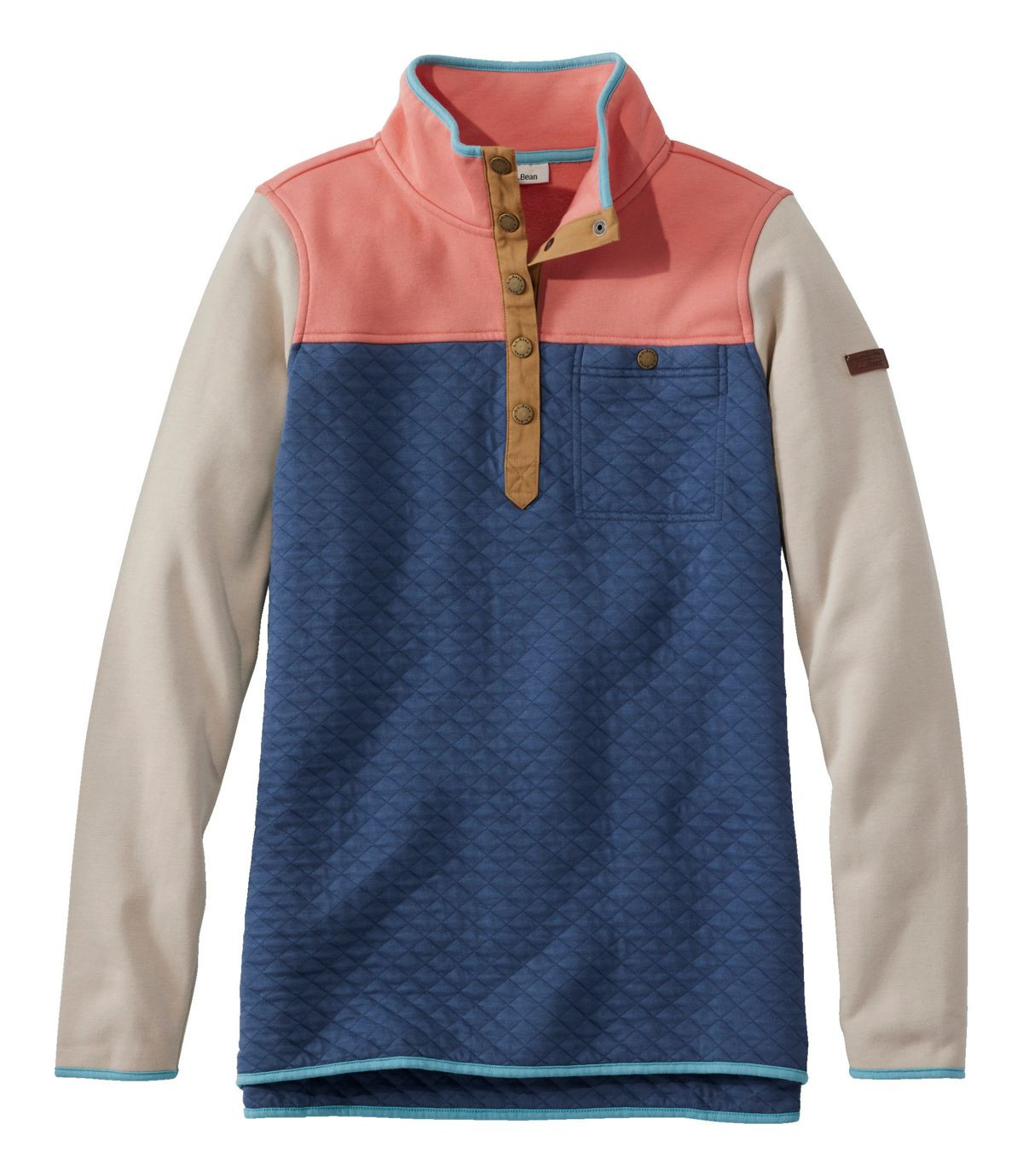 Women's Quilted Sweatshirt, Mockneck Tunic Colorblock | L.L. Bean