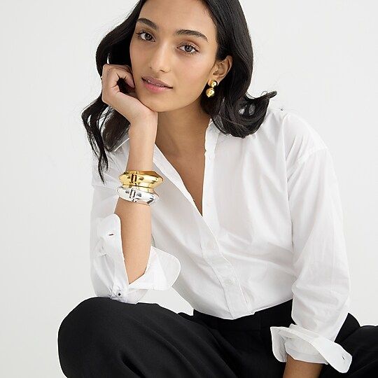 Relaxed-fit crisp cotton poplin shirt | J.Crew US