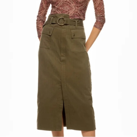 Marissa Webb Belted Utility Skirt Olive green Size 10 | Poshmark