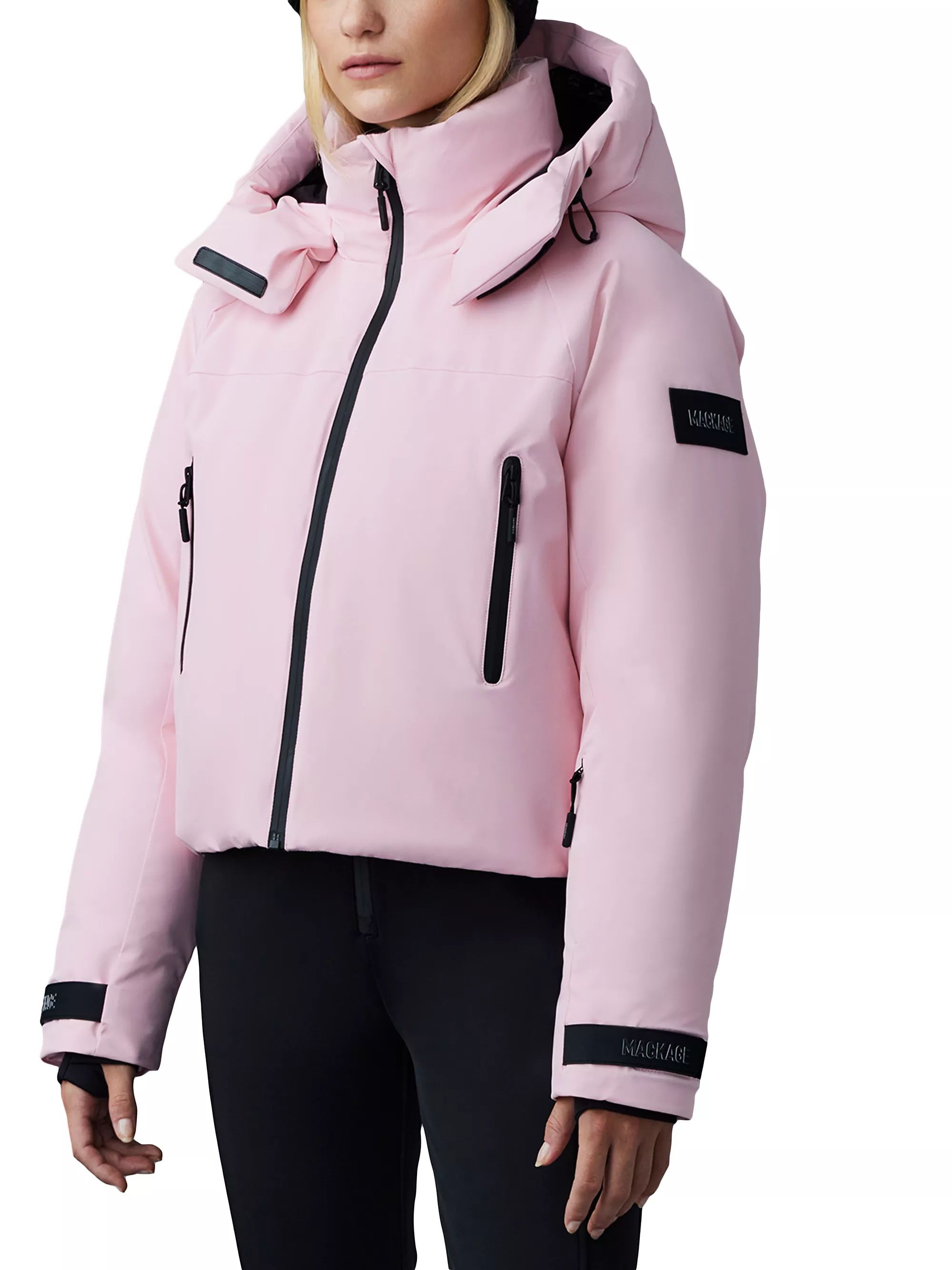 Shop Mackage Amanda Hooded Stretch Shell Down Ski Jacket | Saks Fifth Avenue | Saks Fifth Avenue