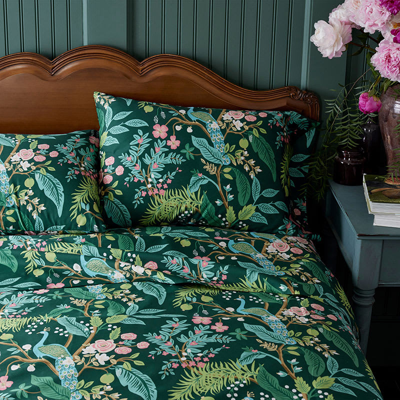 Peacock Classic Smooth Sateen Bed Sheet Set - Evergreen, Twin | The Company Store