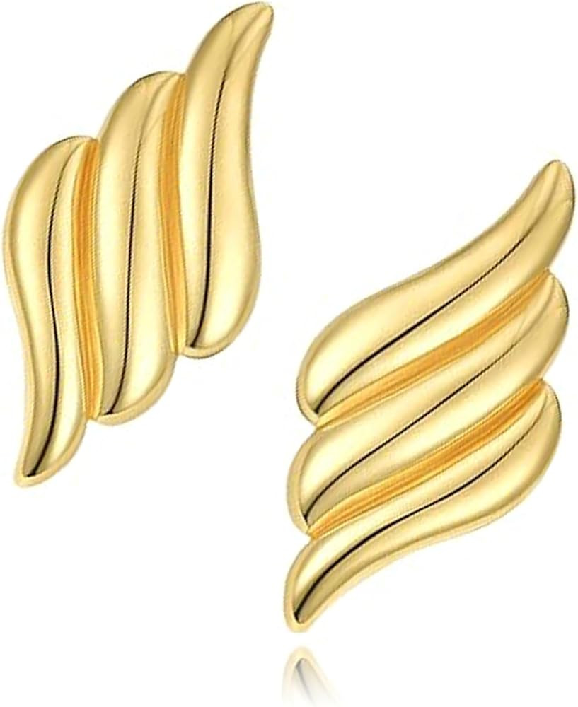 Chunky Gold Stud Earrings for Women Statement Earrings Vintage Gold Geometric Studs Earrings Tren... | Amazon (US)