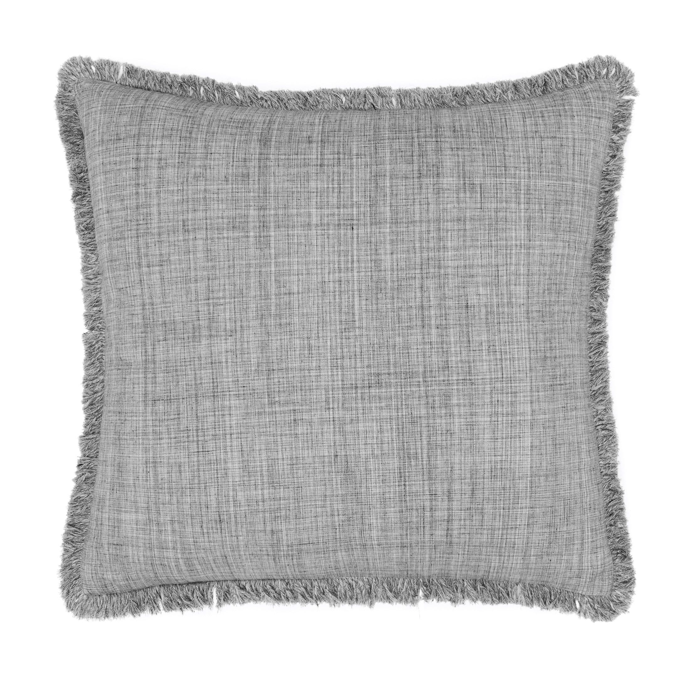 Gap Home Cross-Hatch Decorative Square Throw Pillow with Frayed Edge Grey 22" x 22" | Walmart (US)