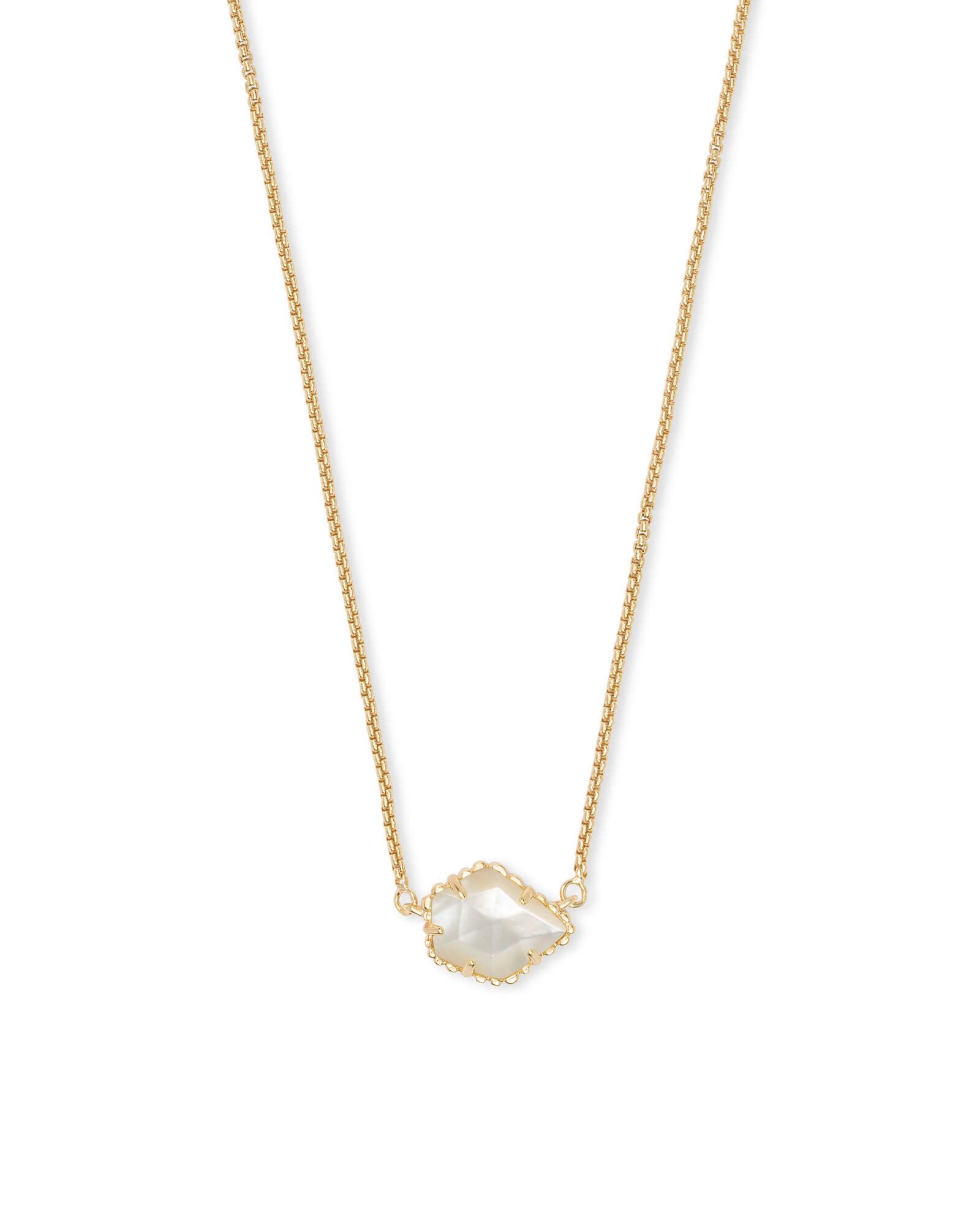 Tess Gold Small Pendant Necklace In Ivory Pearl | Kendra Scott