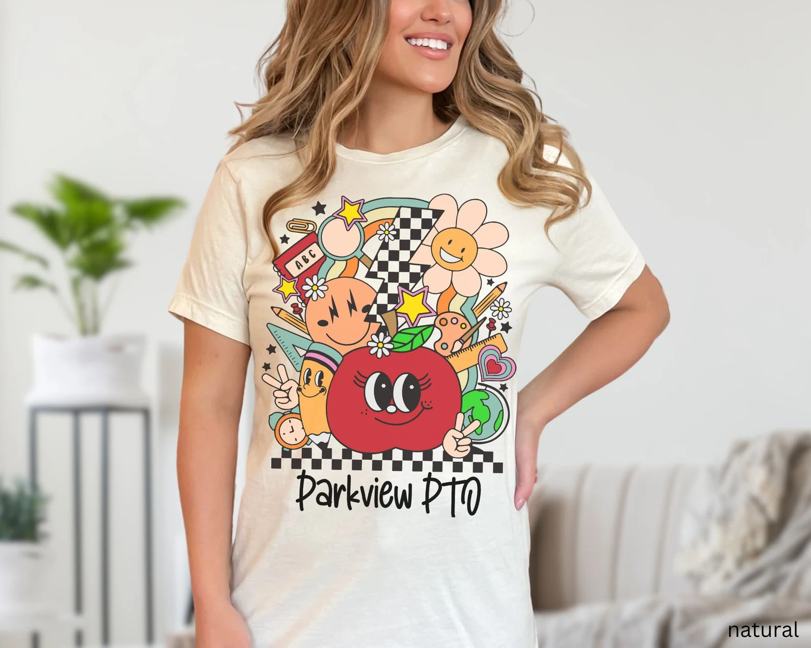 Custom School Shirt, Parent Teacher Organization, Personalized School Name tshirts, Groovy Retro,... | Etsy (Global)