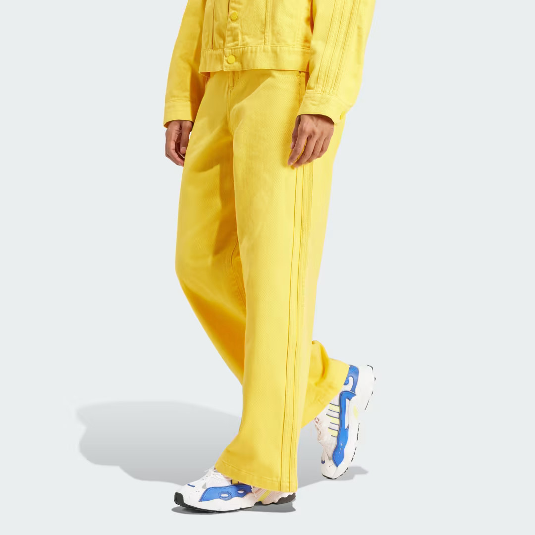 adidas KSENIASCHNAIDER 3-Stripes Dyed Jeans Bold Gold 25"" Womens | adidas (US)