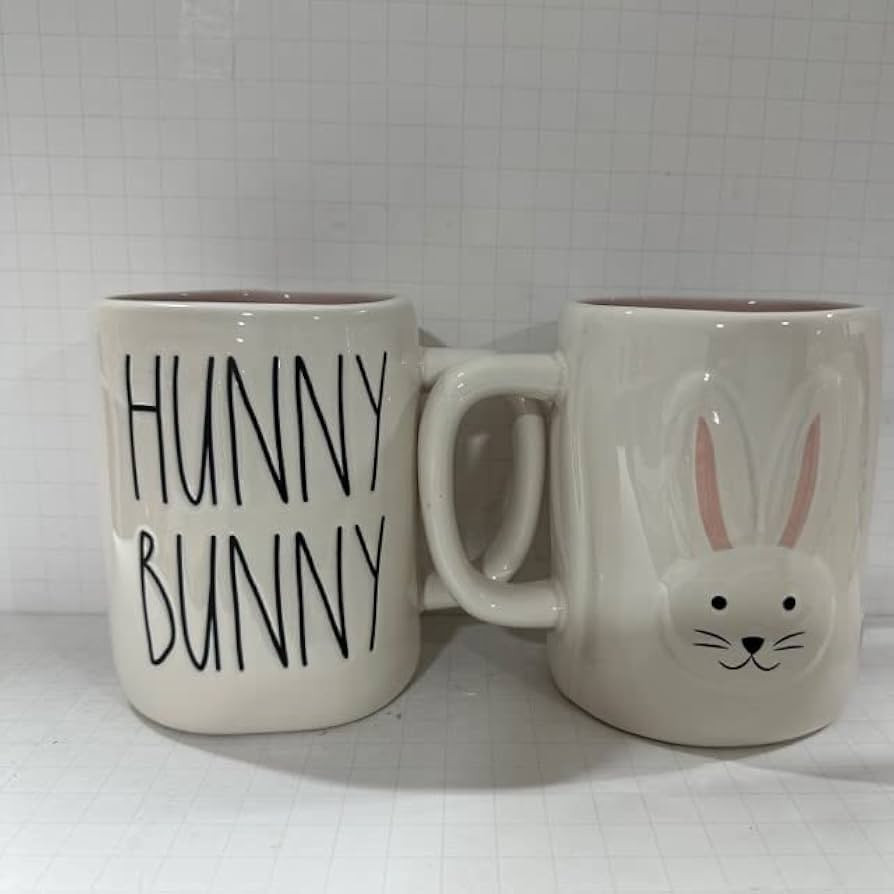 Rae Dunn HUNNY BUNNY Mug - 2 Sided - ceramic - Very rare! | Amazon (US)