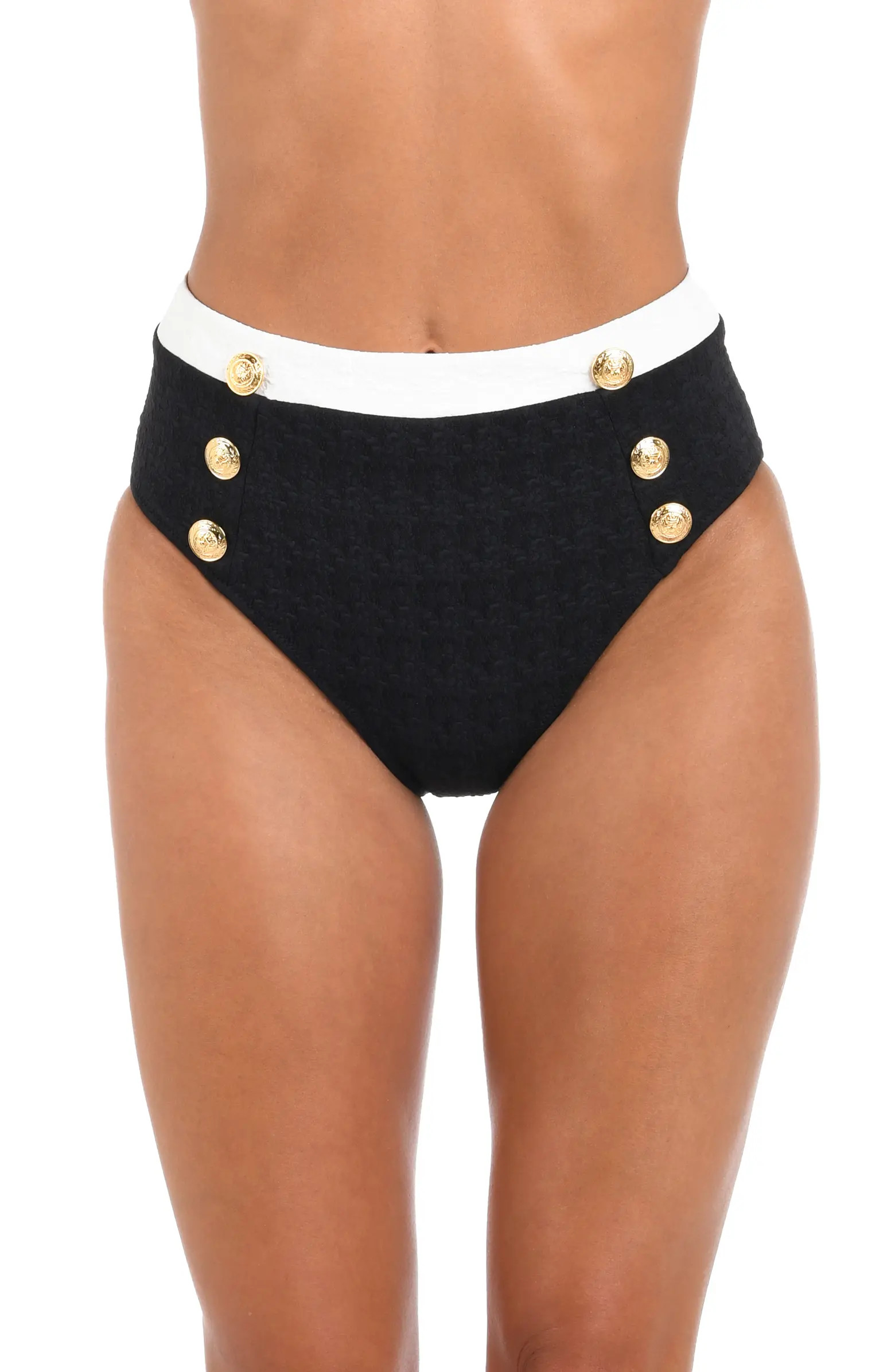 L'AGENCE Vanessa Colorblock High Waist Bikini Bottoms | Nordstrom | Nordstrom