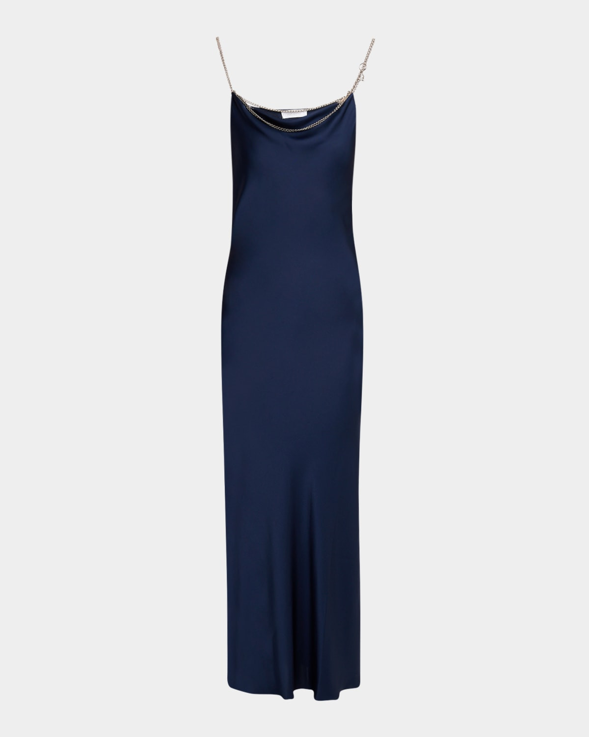 Long Cowl Neck Dress with Chain Detail | Neiman Marcus