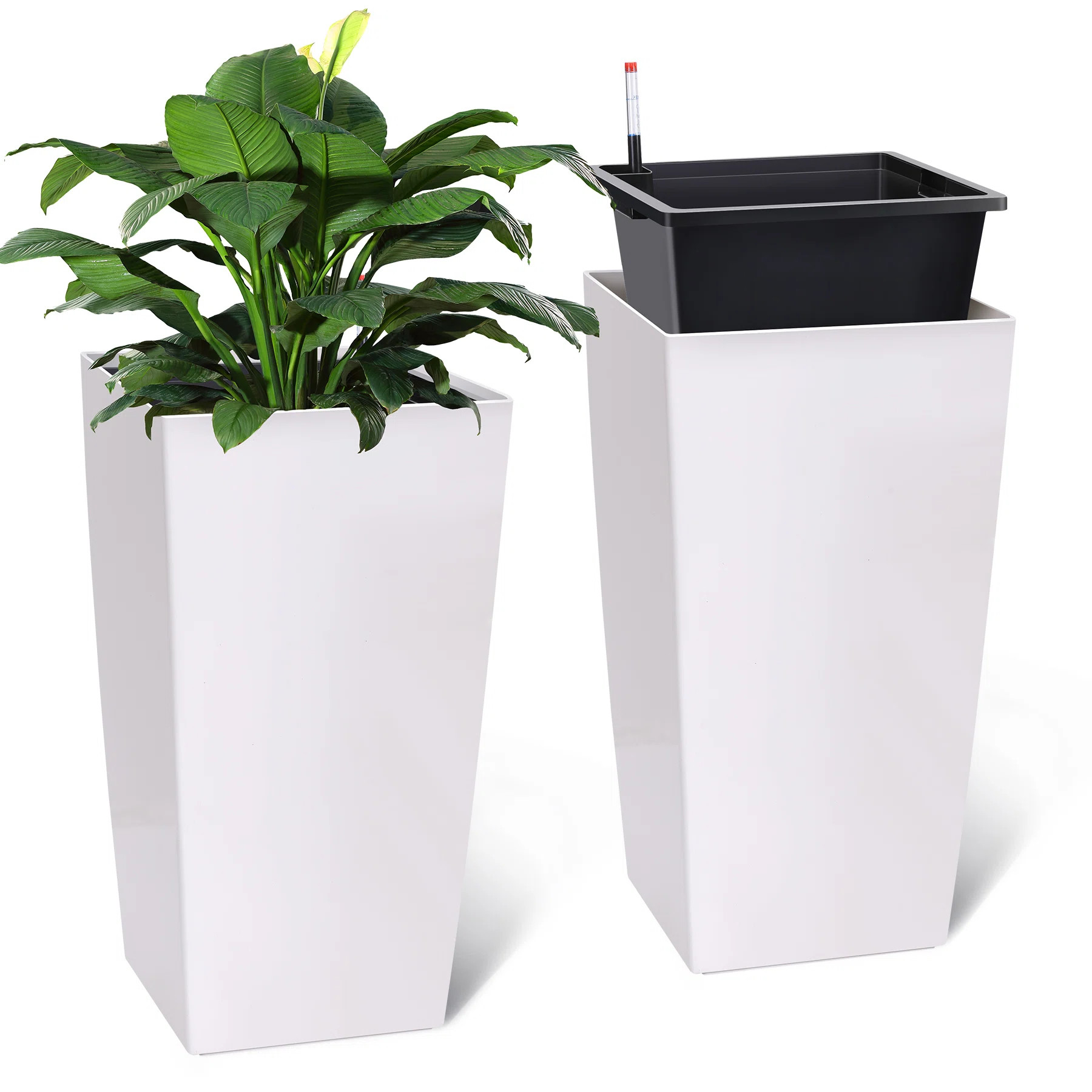 30" Tall Planter Set Of 2, Exceptional Durability, Resistant To Frost And Sun, Built-In Drainage ... | Wayfair North America