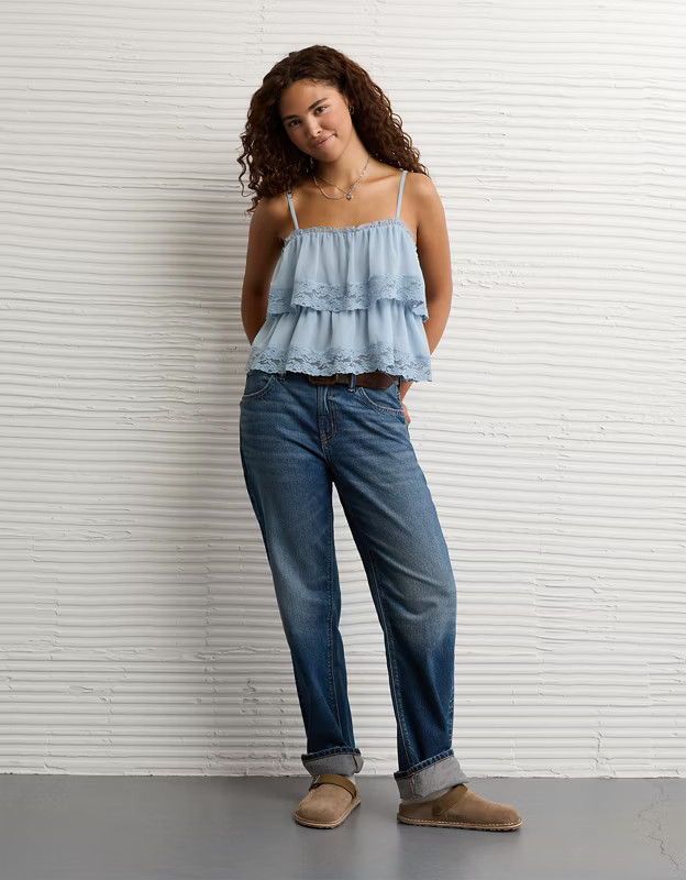 AE Chiffon Tiered Ruffle Tank | American Eagle Outfitters (US & CA)