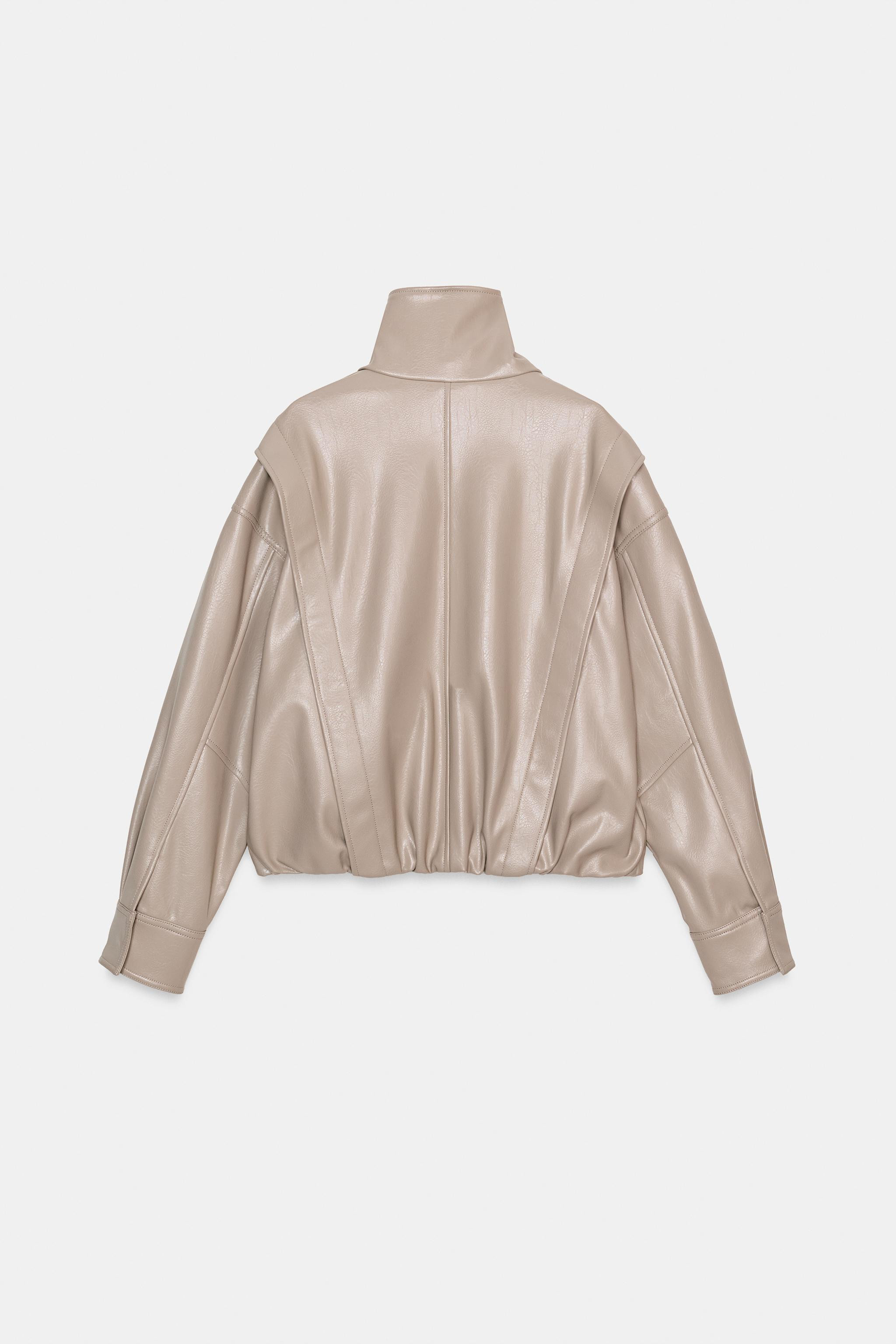 FAUX LEATHER PLEATED JACKET | Zara US