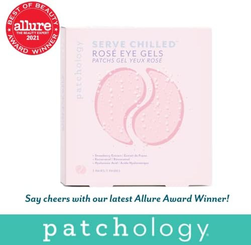 Patchology Serve Chilled Rosé Eye Gels with Hyaluronic Acid - Hydrating Under Eye Patches for Da... | Amazon (US)
