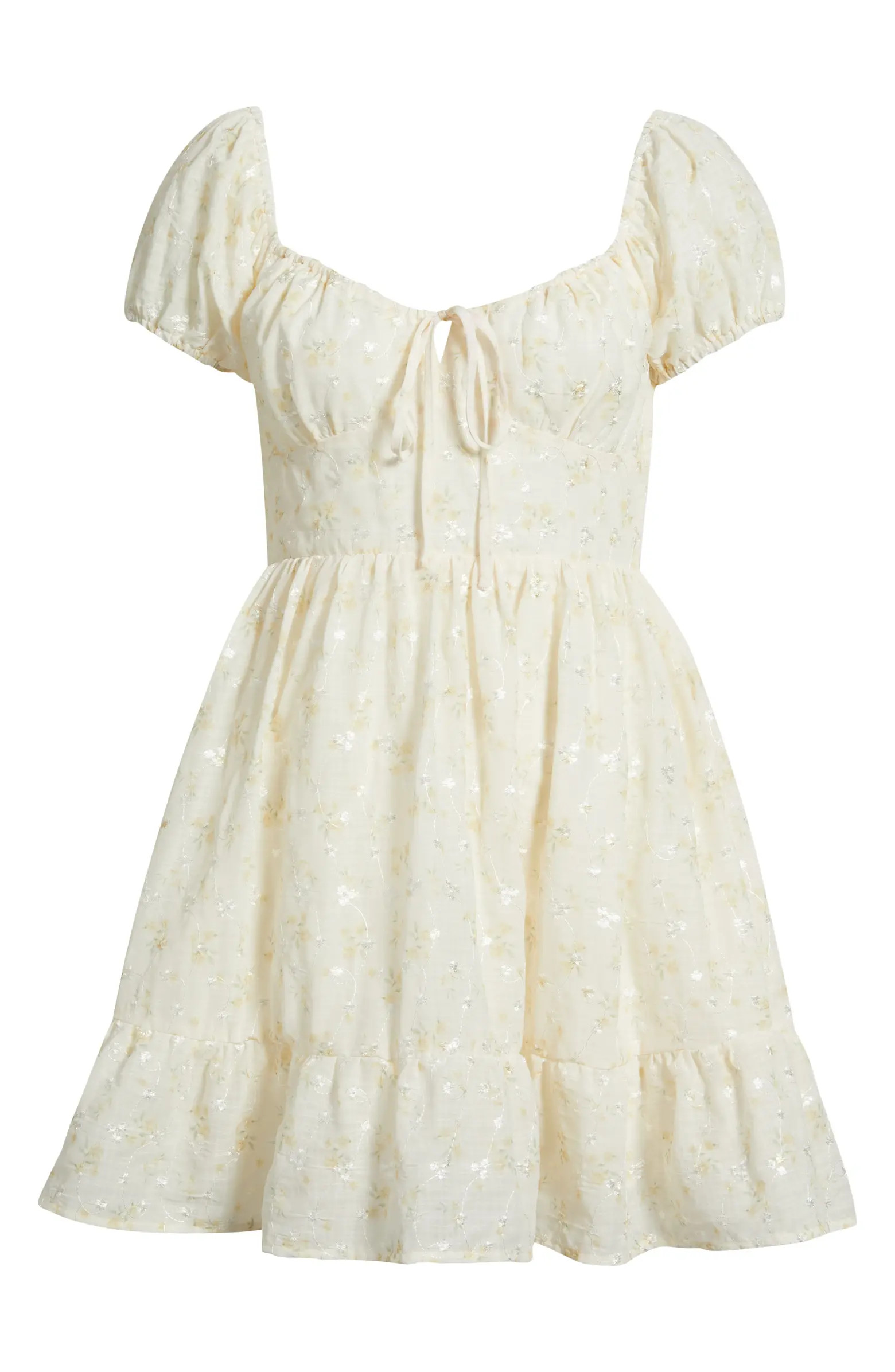 Embroidered Sweetheart Neck Minidress | Nordstrom