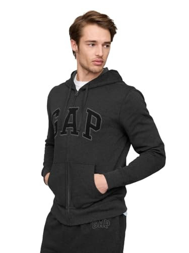 GAP mens Logo Hoodie Zip Sweatshirt, New Charcoal Grey, Small US | Amazon (US)