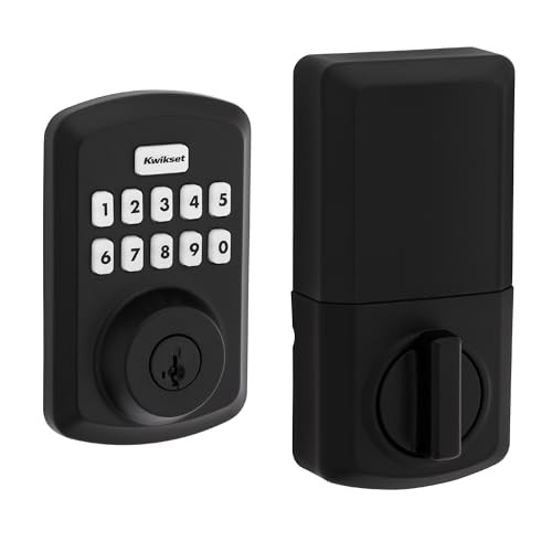 Kwikset Powerbolt 250 10-Button Keypad Matte Black Transitional Electronic Deadbolt Door Lock, Fe... | Amazon (US)