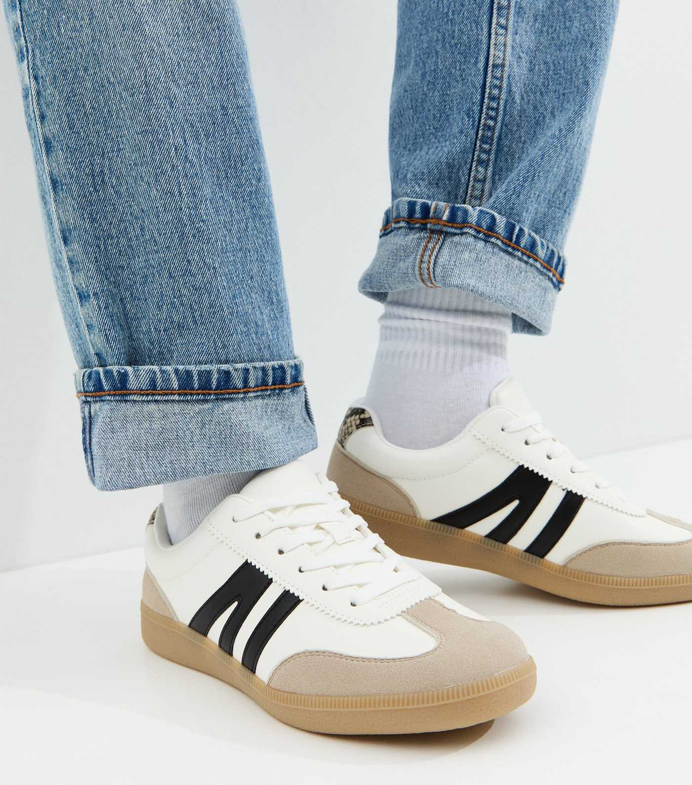 Black Faux Suede Panelled Trainers | New Look | New Look (UK)