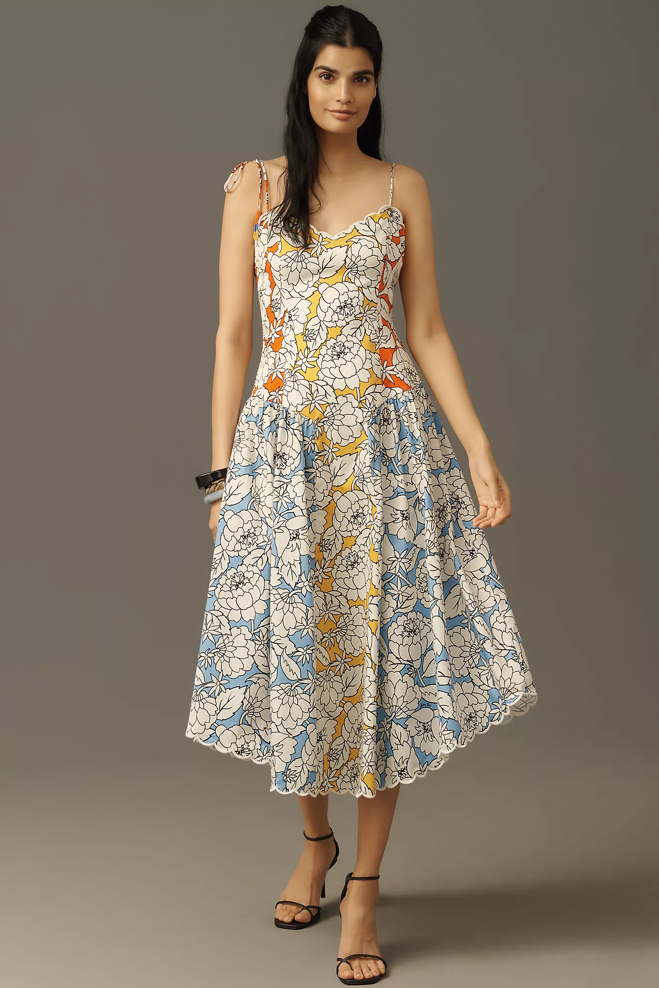 Farm Rio x Anthropologie Basque-Waist Midi Dress | Anthropologie (US)