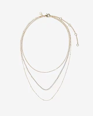 Stone Embellished Chain Layered Necklace | Express